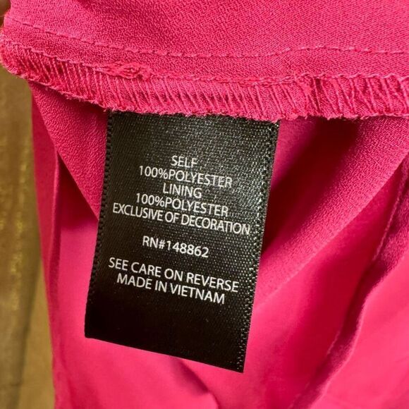 Torrid Sophie Hot Pink Blue Floral Embroidered Chiffon Tank Top 0 Large - Picture 5 of 7